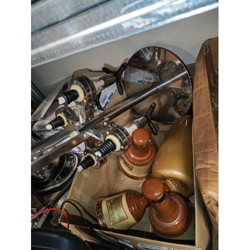 151 - Optics Carousel Soda Syphon And 3 Bells Whiskey Decanters