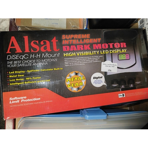156 - Alsat Diseqc Dark Motor Satellite Positioned Tested And Working No Mount