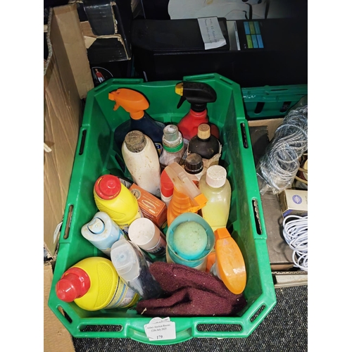 179 - 3 Box Of Cleaning Items And Gardening Weed Killer, Diy Items Etc