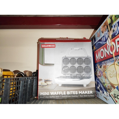 122 - Snailar Waffle Maker Boxed Unused + Fan Heater 2000W Unused In Box + Sugarwhisk Mini Waffle Maker Un... 