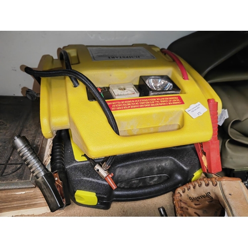 172 - Cordless Drill With 2 Batteries + A Car Battery Starter