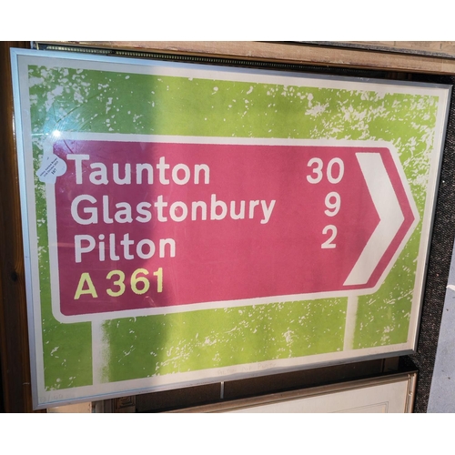 107 - Framed Signed Glastonbury Festival Print