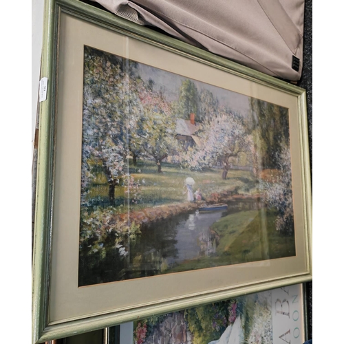 116 - Framed Print Of Lady Walking In A Meadow