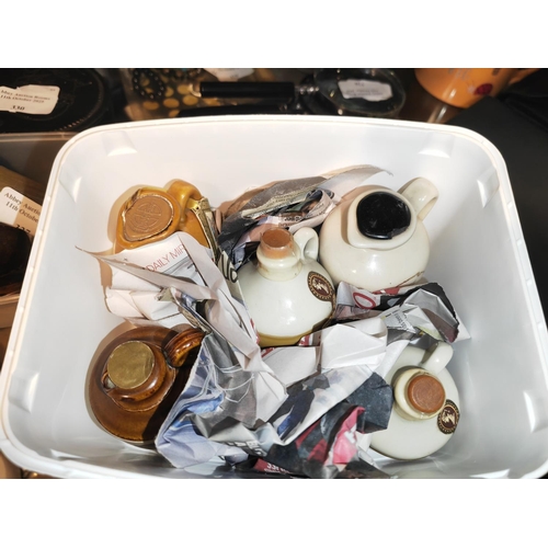 316 - 9 X Vintage Miniature Whiskey Flagons Still Sealed For Display Purposes Only