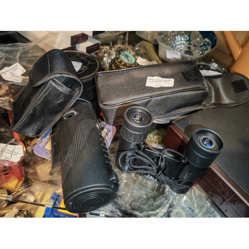 323 - Pair Of Binoculars Plus A Monocular In Bags