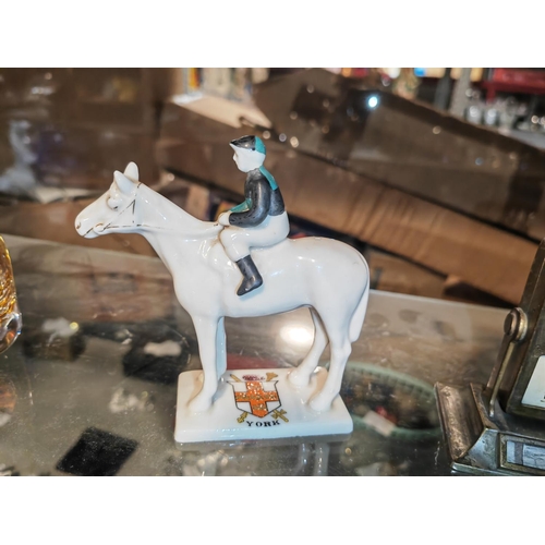 338 - Rare Crestedware By Carlton China For York With Horse And Jockey