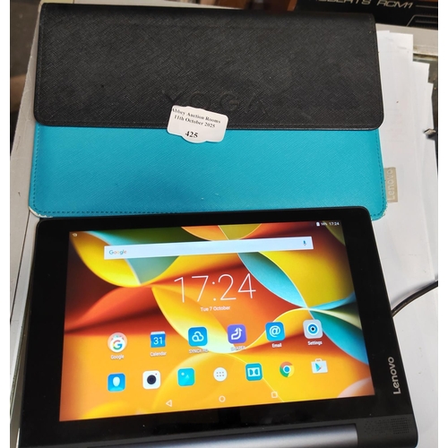 425 - Lenovo Yt3-850F Tablet In Case Working With Charger