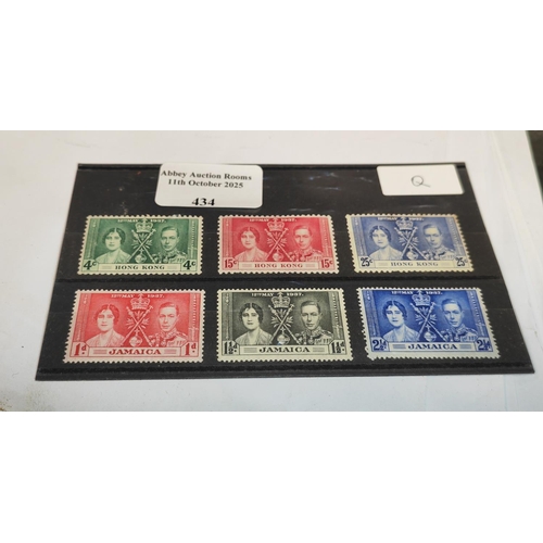 434 - Card Of George V1 Coronation Stamps