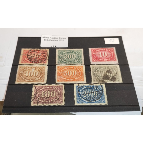 438 - Card Of Pre War German Stamps