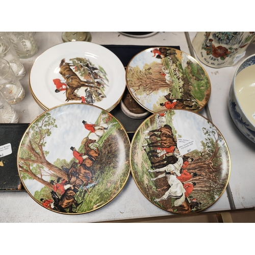 467 - 6 Hunting Scene Picture Plates