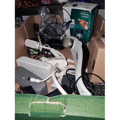 88 - Box Of Various Electrical Items Including Unused Jabra Hands Free