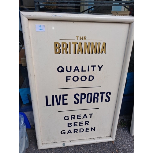 96 - Large Alluminium Britannia Pub Advertising Sign