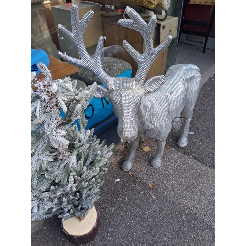 85 - Large Christmas Reindeer In Need Of T L C Broken Antlers Plus A Christmas Tree