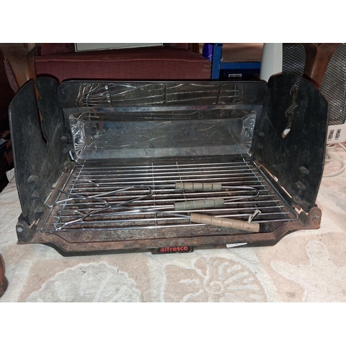 94 - Cast Iron Barbecue With Stand And Accessories