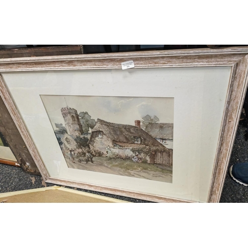 115 - Large Framed Print Of Cottage In The Countryside