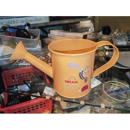 325 - Small Metal Watering Can Of Costume Jewellery