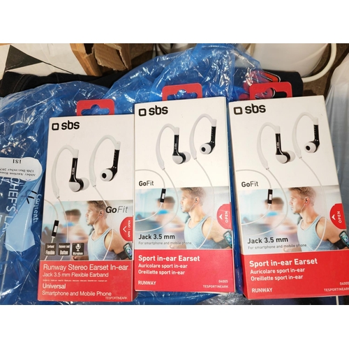 181 - 3 Unused Sbs Runway Sport Stereo In Ear Headphones