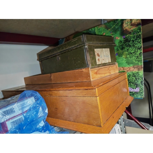 182 - 2 Wooden Boxes Plus A Money Tin