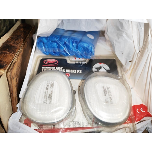 202 - 4 Unused Coveralls, Unused Twin Filters And Trade Pack Of Unused Shoe Protectors