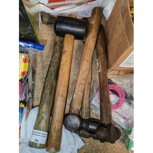 206 - 5 Various Hammers And Mallets
