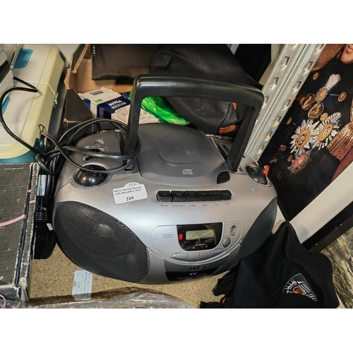 219 - Portable Sanyo Music System With Power Lead
