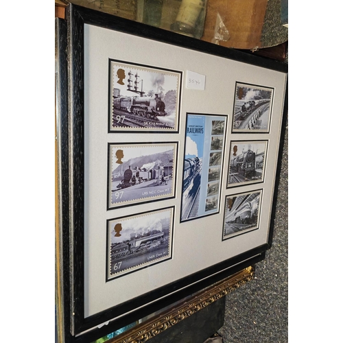 102 - 2 Framed Sets Of Train Postcards