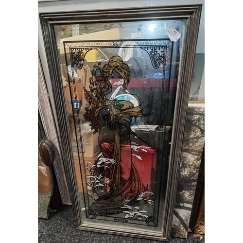 104 - Art Nouveau Style Lady Mirror