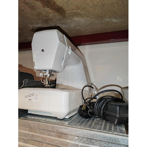 109 - Silver Electric Sewing Machine With Pedal