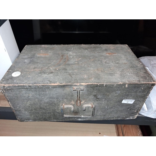 87 - Wooden Tool Box With Contents
