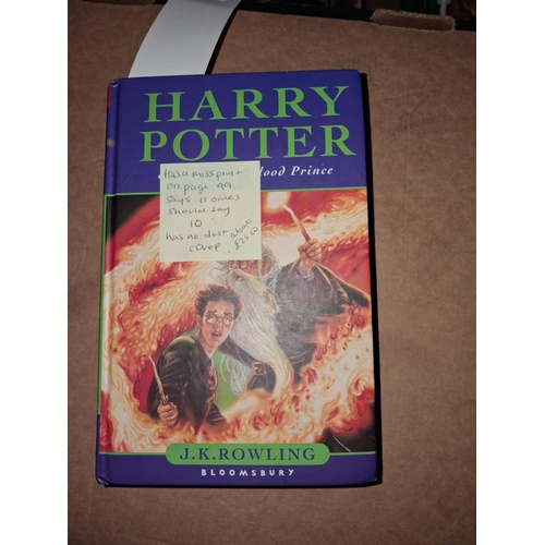 10 - Harry Potter Half Blood Prince With Misprint On Page 98 Has No Dust Cover Plus Postcard