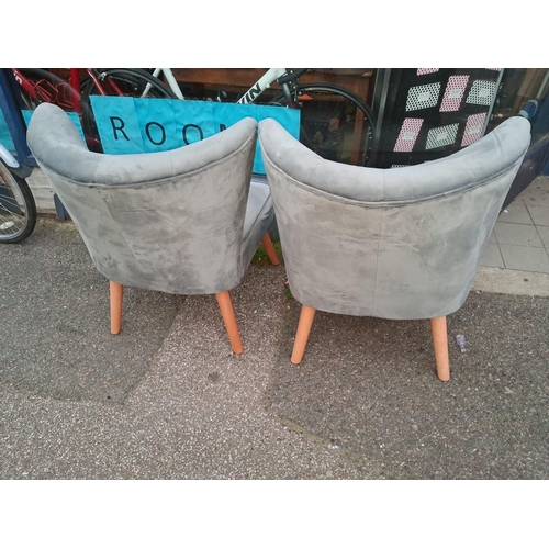 74 - 2 Grey Crushed Velvet Chairs