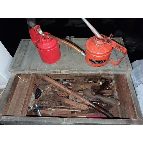 87 - Wooden Tool Box With Contents