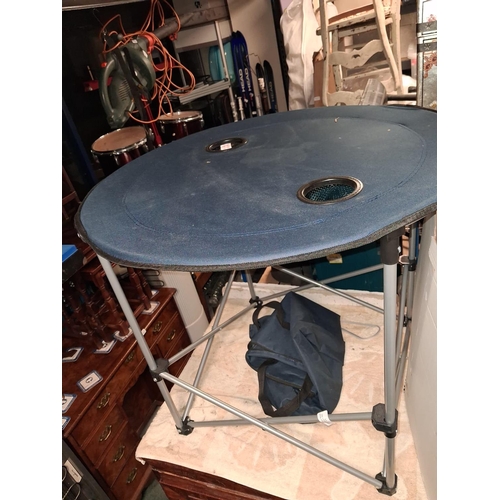 81 - Round Canvas Fold Up Table With Bag