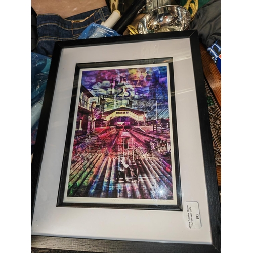 195 - Framed Abstract Picture Of A Railway Station