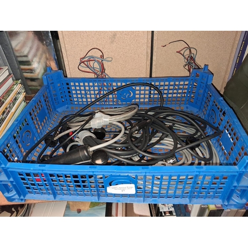 27 - Crate Of Vintage Microphones With Leads