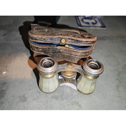 385 - Pair Of Mother Of Pearl Opera Glasses In Case