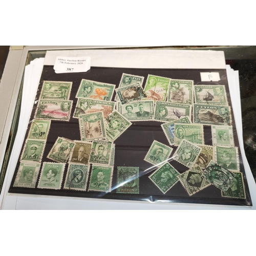 387 - Card Of George V1 Stamps (Green)