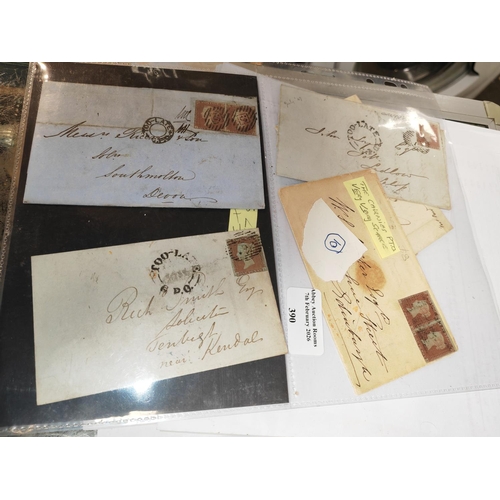 390 - 4 Post Marked Letters With Penny Red Stamps