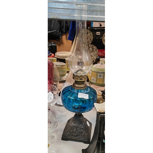 430 - Glass And Metal Oil Lamp