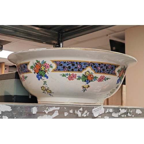443 - Large Patterned Wash Bowl Cracked