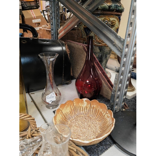 458 - 2 Glass Bud Vases Plus A Millstream Earthenware Bowl