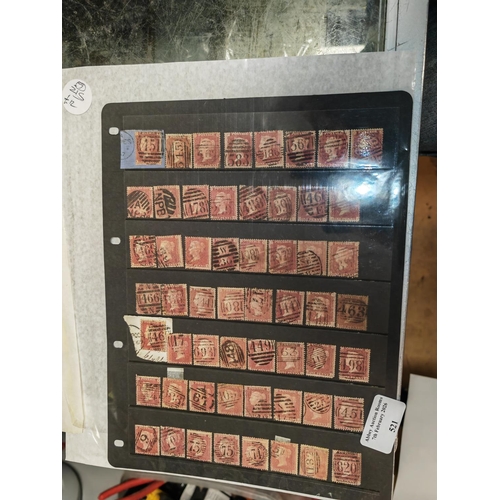 521 - Page Of British 1864-58 1D Red Stamps