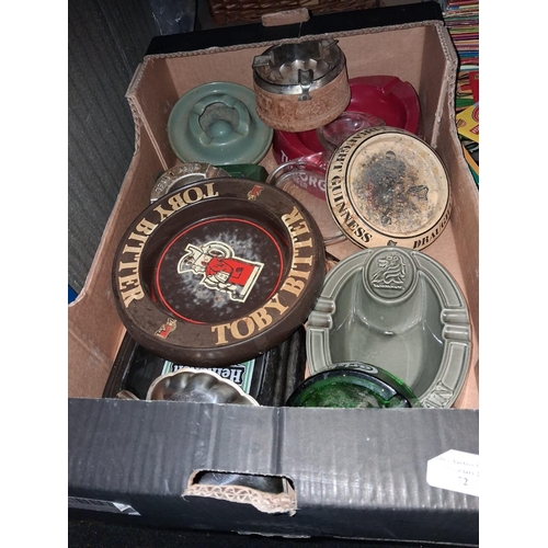 72 - Box Of Pub Related Ashtray'S Plus Others