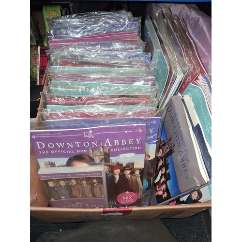 76 - Box Of Downtown Abbey Magazines With Dvd'S