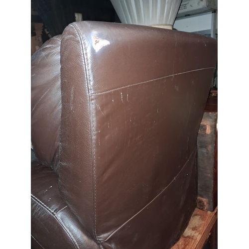 42 - Vintage Brown Swivel Arm Chair