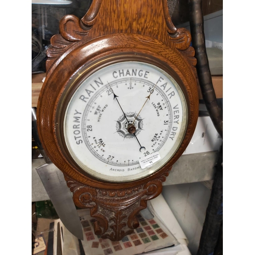 91 - Vintage Aneroid Wall Barometer No Thermometer
