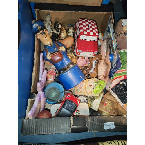 582 - Box Of Figurines And Money Box Etc