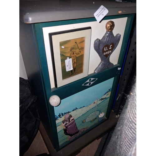 71 - Decorative Stick Stand With Golfing Scene To Front