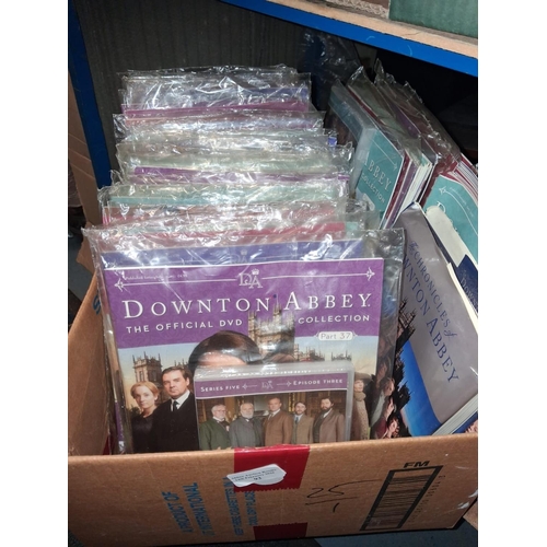 93 - Box Of Downtown Abbey Magazines With Dvd'S