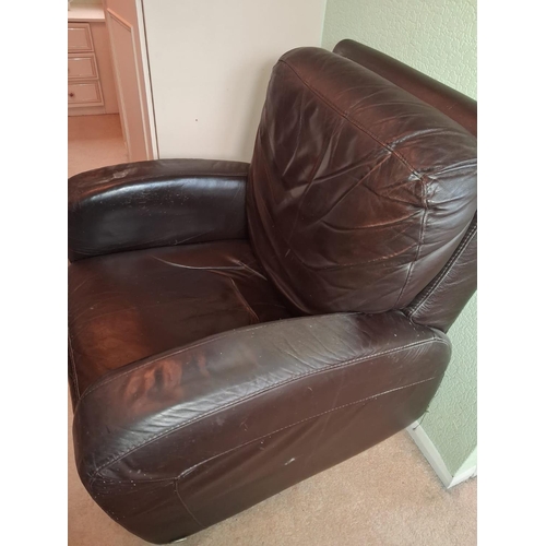 52 - Vintage Brown Swivel Arm Chair